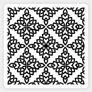 Damask Victorian Black and White Sticker